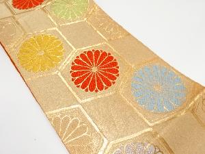 アンティーク 亀甲に菊模様織り出し袋帯(着用可)